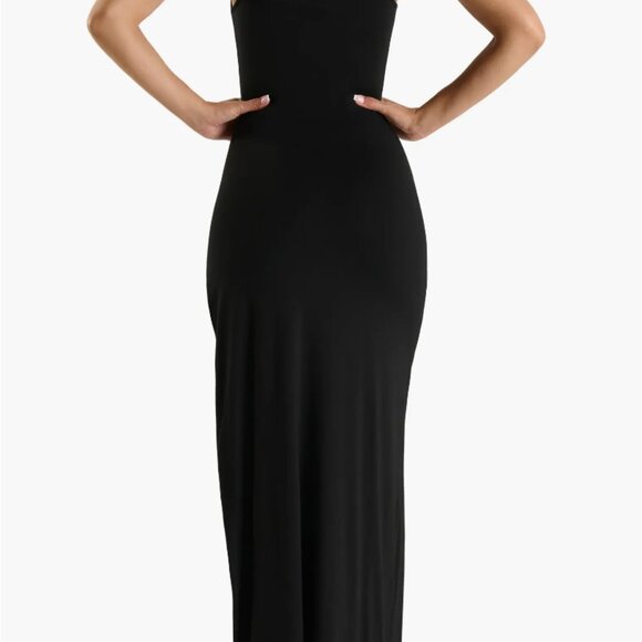 Naked Wardrobe Smooth Tank Maxi Dress in Black - Picture 2 of 3